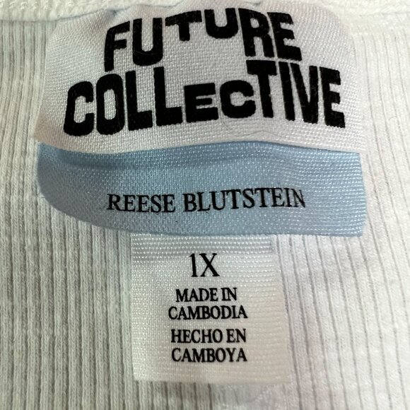 Future Collective White Tank top Size 1X - Picture 3 of 5